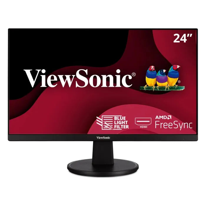 ViewSonic VA2447-MH 24 Inch Full HD 1080p Monitor with 100Hz, FreeSync, Ultra-Thin Bezel, Eye Care, HDMI, VGA Inputs for Home and Office